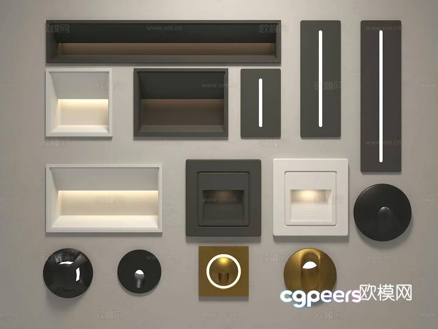 Modern staircase sensing lights stepping lights night lights infrared sensing lights foot 3D model