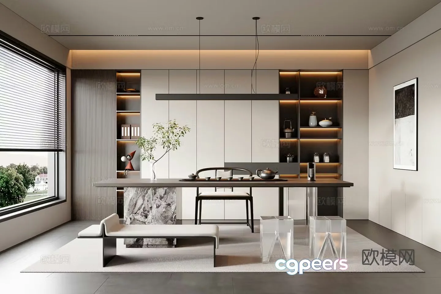 Modern tea room 3d model