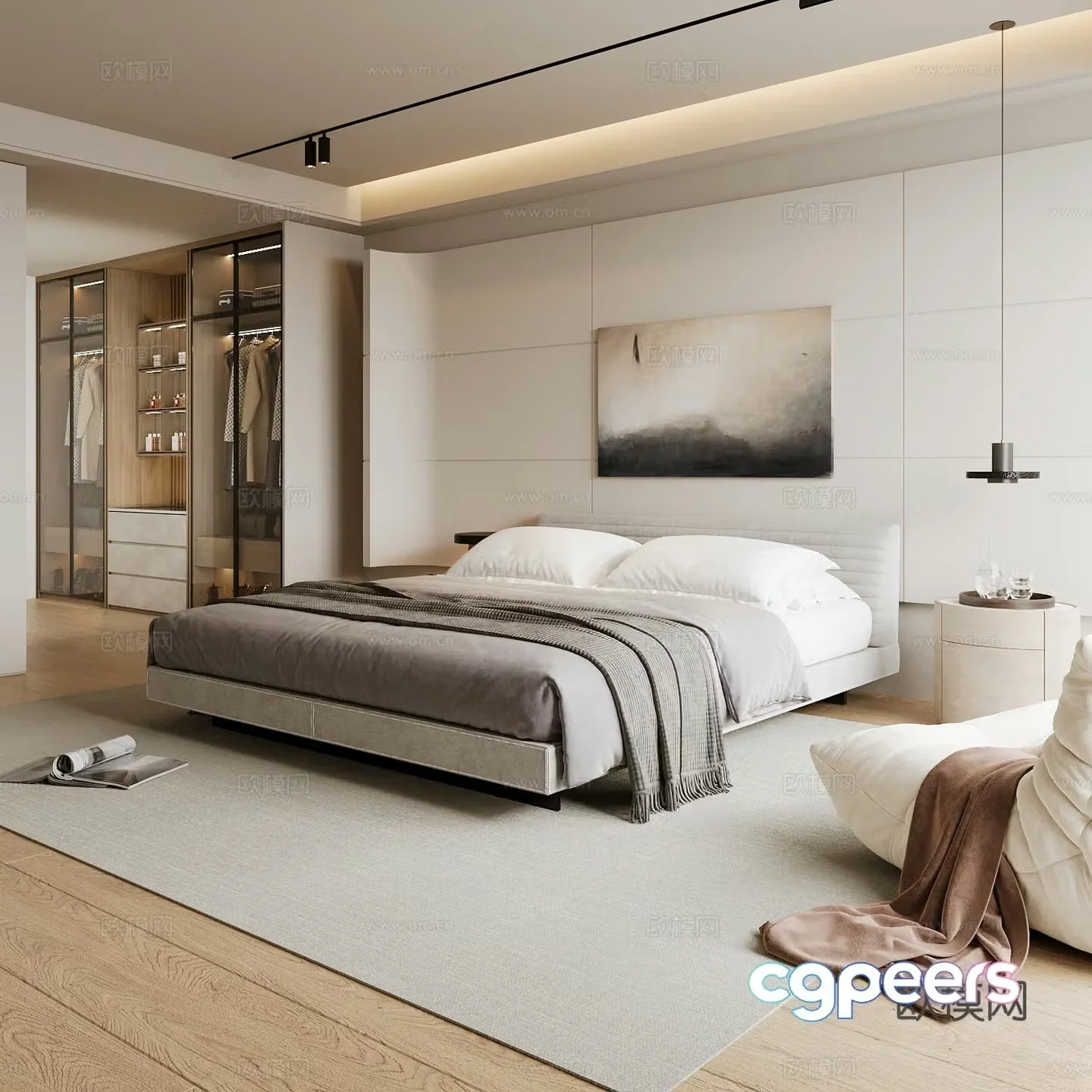Modern home bedroom Modern bedroom Italian bedroom Simple bedroom Italian bed 3d model
