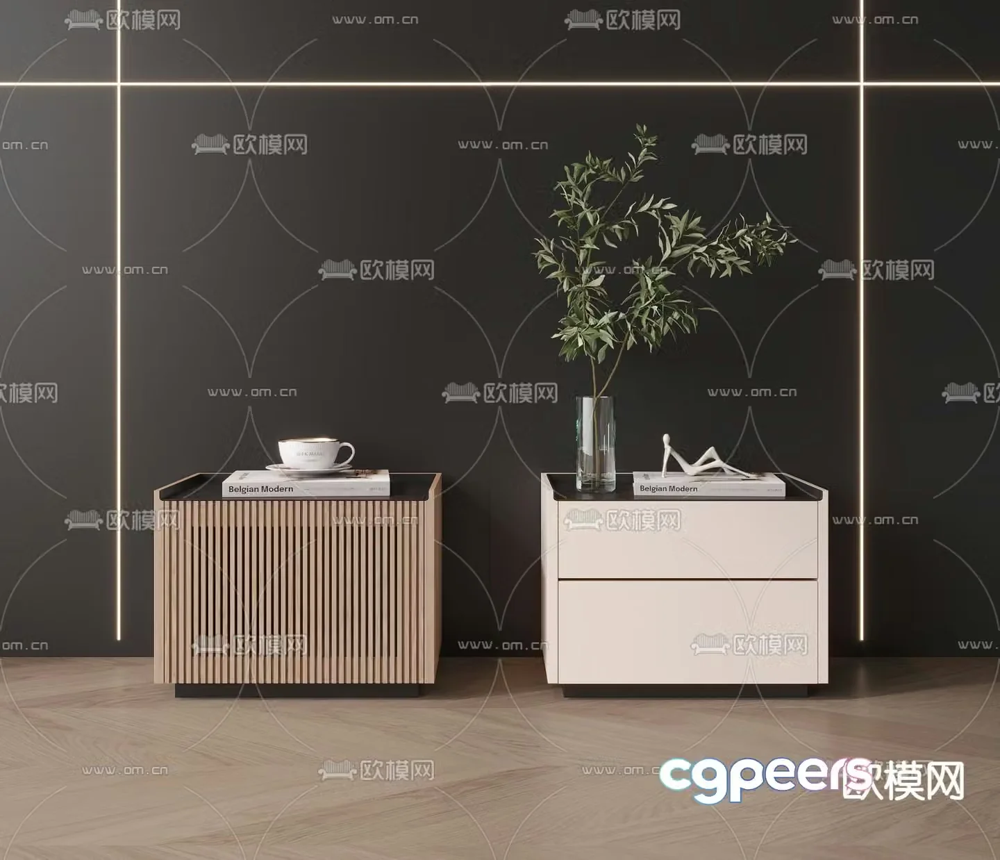 Modern bedside table 3d model