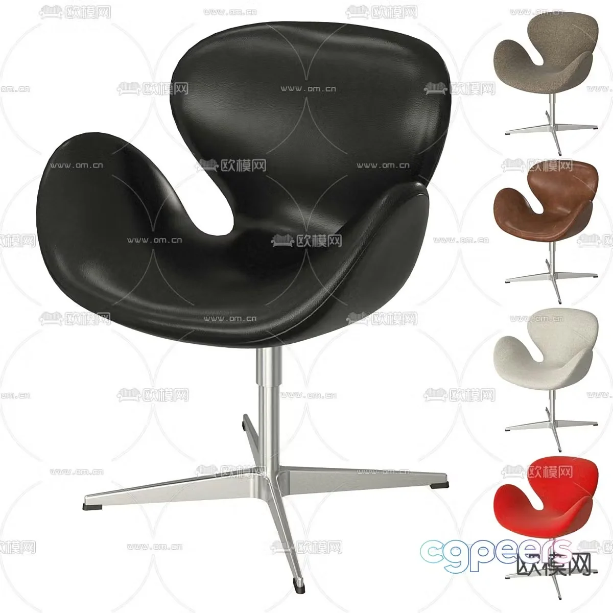 Office chair swan chair 3d model
