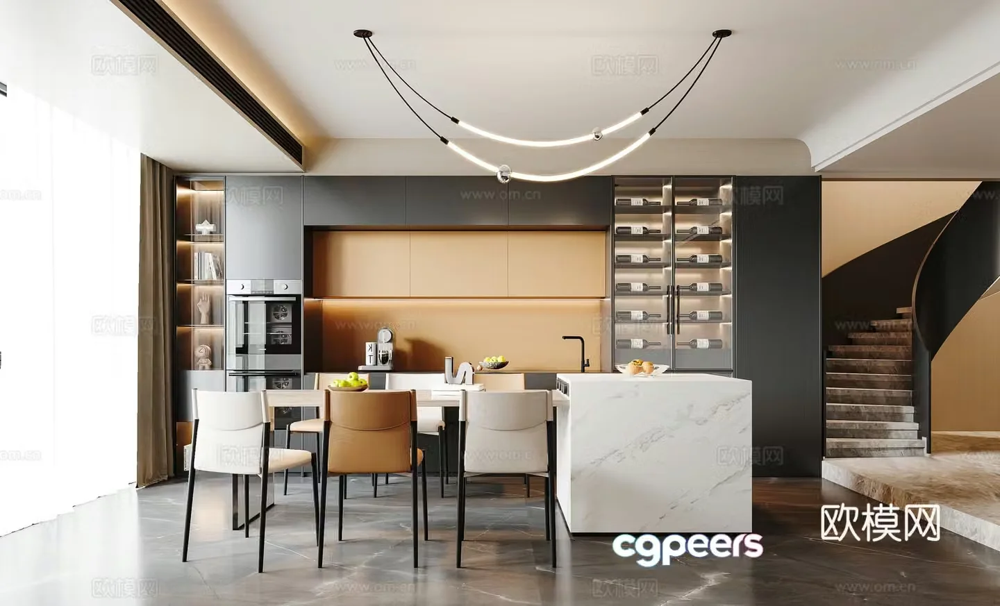 Modern restaurant 3d model