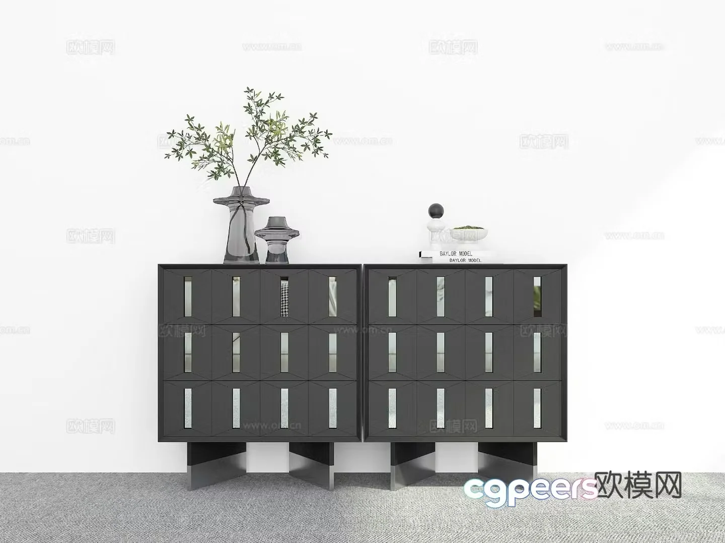 Modern entryway cabinet side cabinet 3d model