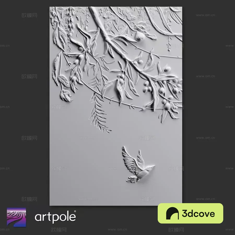 Artistic Bird And Branch Wall Art
