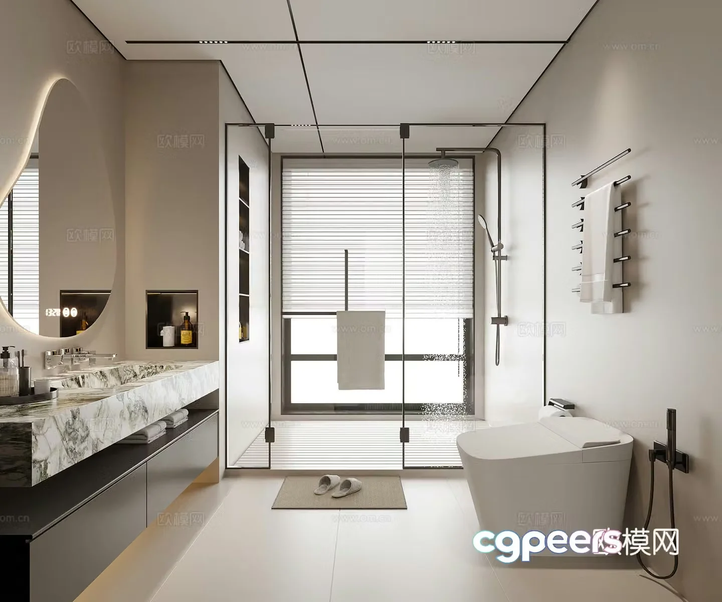 Modern bathroom sink hotel bathroom 3d model
