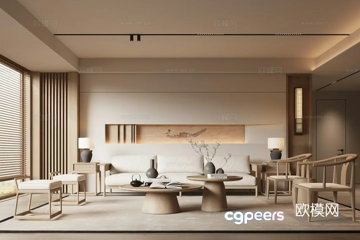 New Chinese Song style living room 3D model