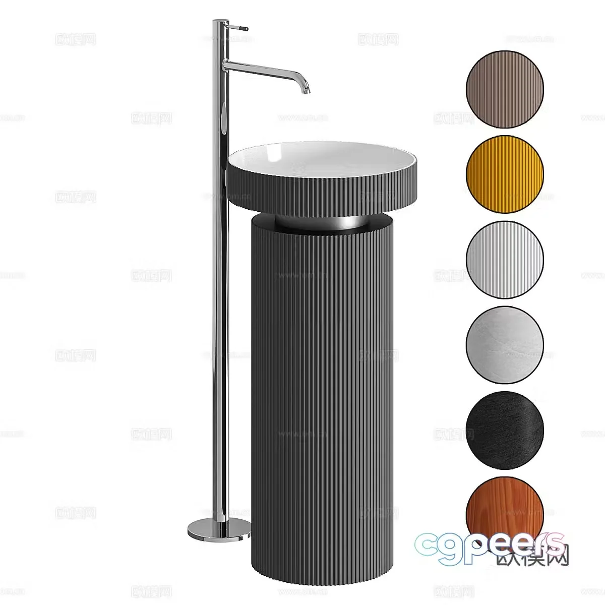 Modern light luxury sink 3D model
