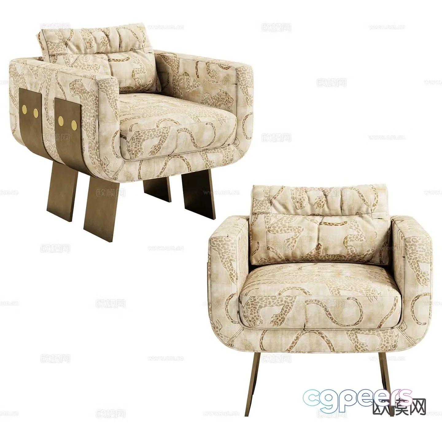 Italian single sofa leisure sofa 3d model