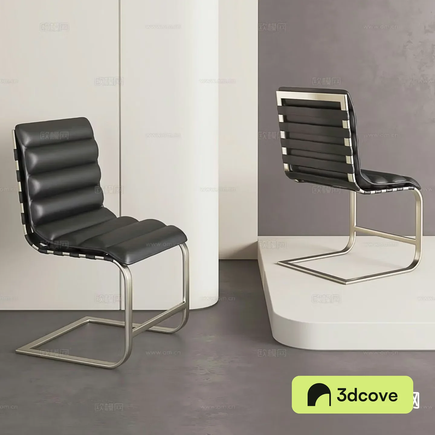 Modern leather single chair stainless steel chair office chair
