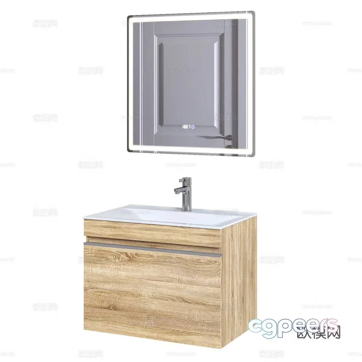 Nordic Bathroom Cabinet Wash Power Basin 3D Model