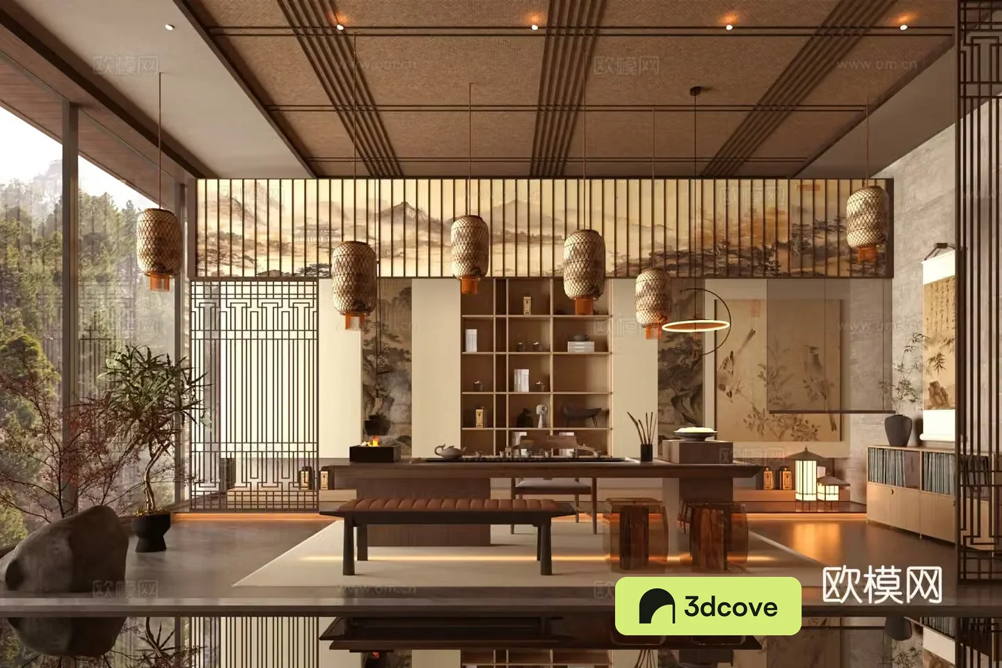 New Chinese-style Zen Tea Room Song Dynasty Famous Club Hall Song Dynasty Aesthetic Tea Room Tea Restaurant Box