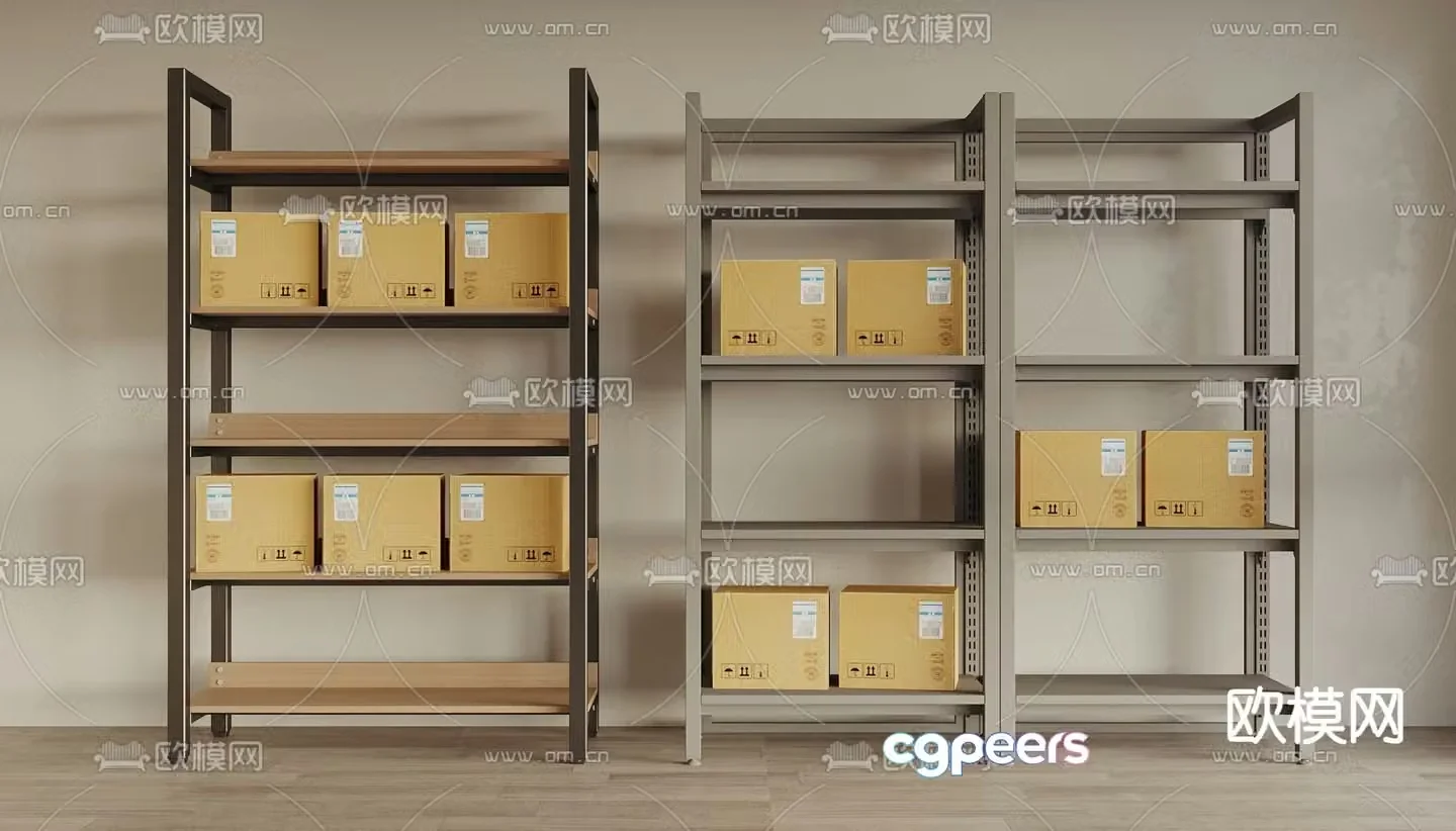 Iron shelf display rack express rack 3d model