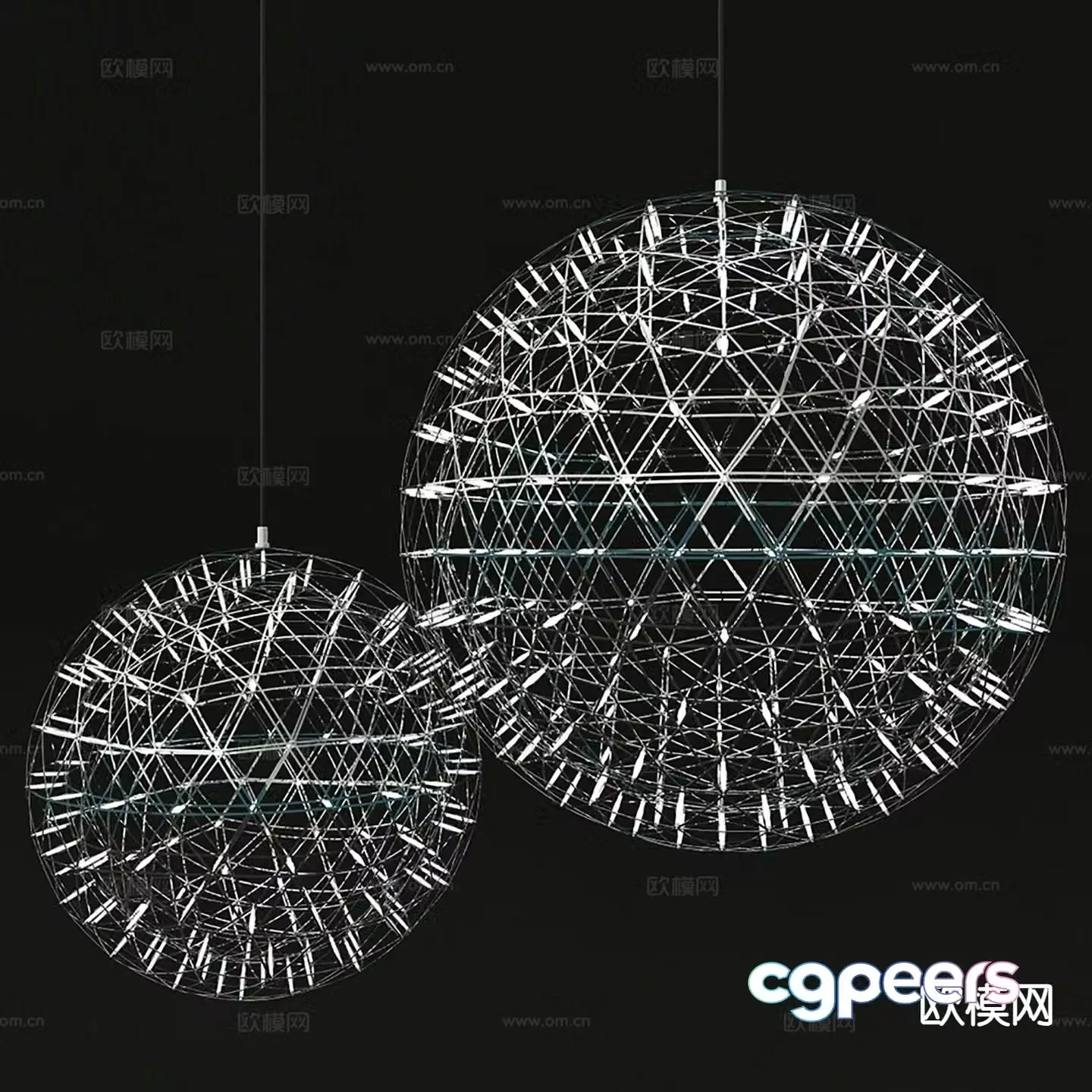 Modern spherical chandelier decorative chandelier 3d model