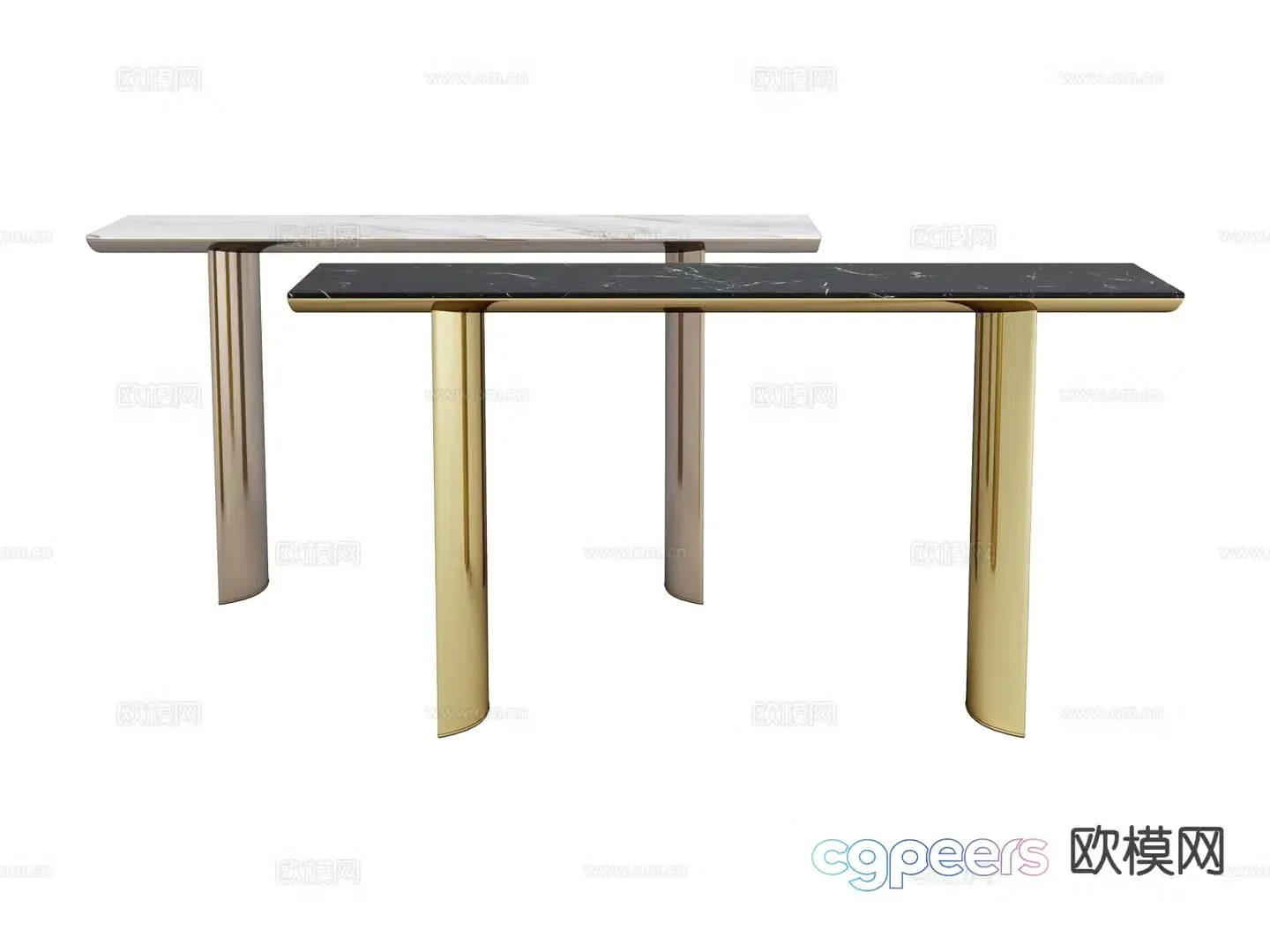 visionnaire light luxury end view table console table 3d model