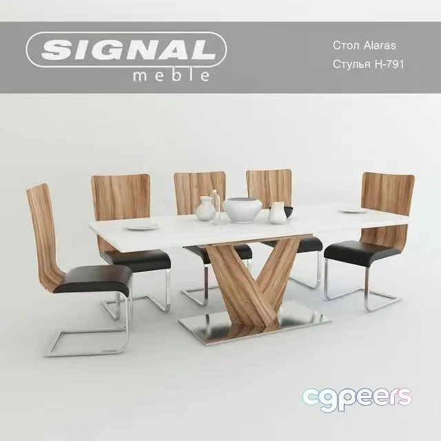 3ds Max Free – Table Alaras Chairs H-791 Factory Signal