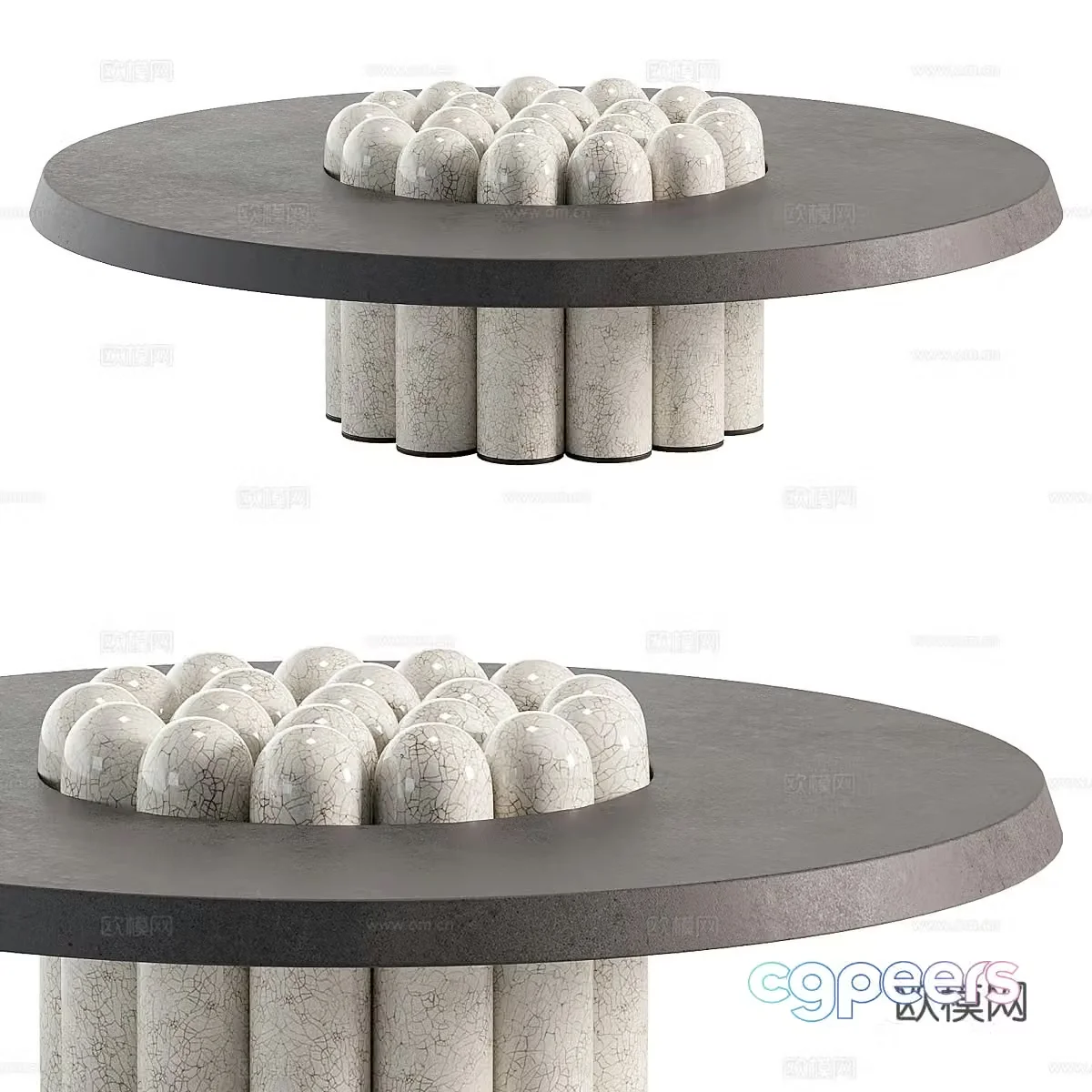 New Chinese Wasabi RAKU-YAKI Coffee Table 3D Model