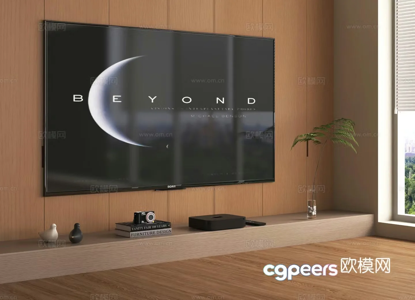 LCD TV TV background wall 3d model