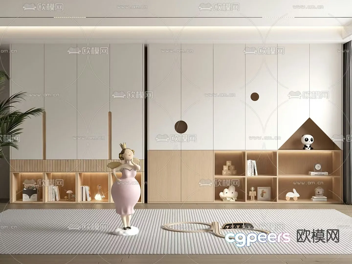 Children’s wardrobe bookcase 3d model