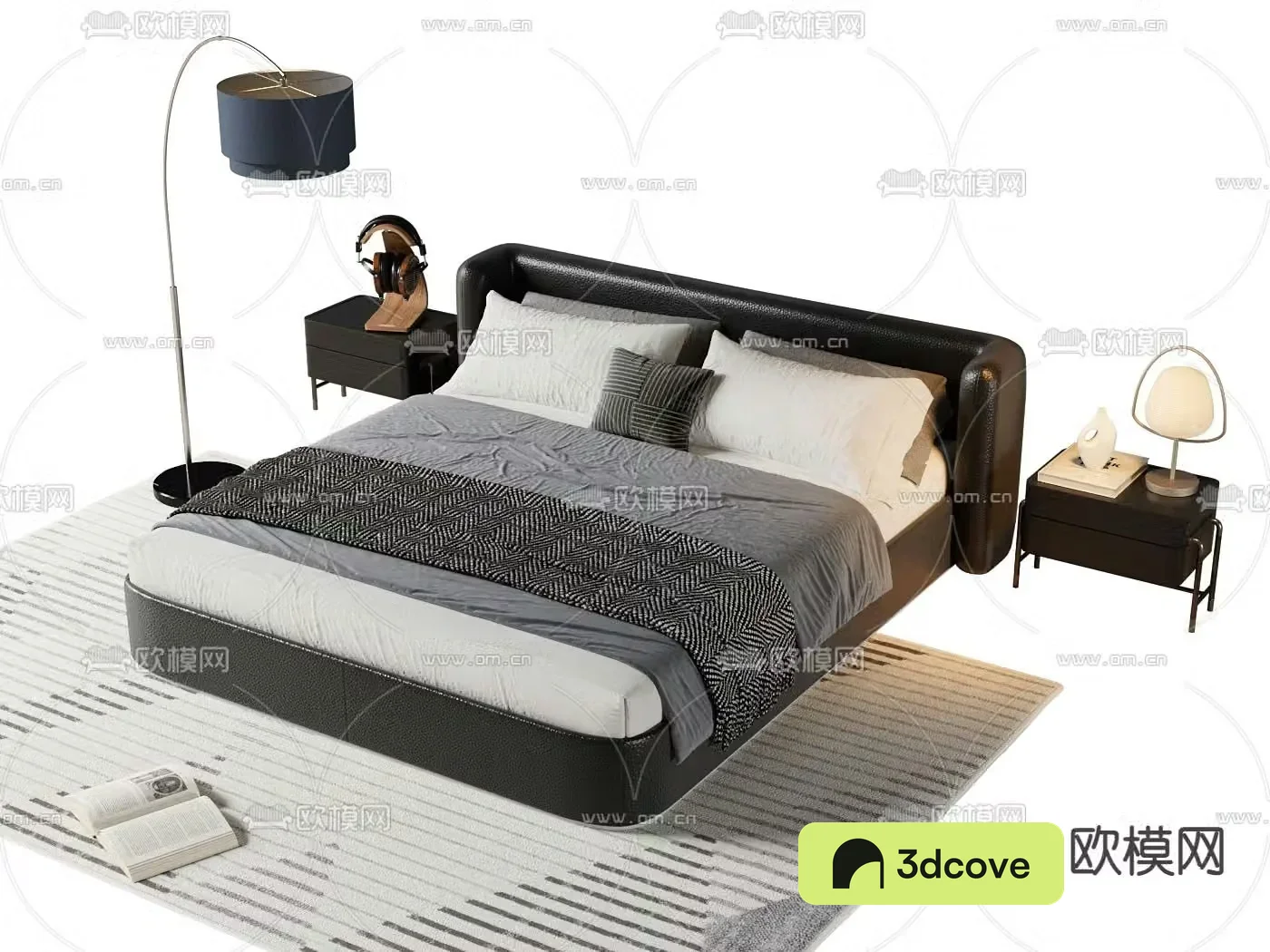 Leather double bed