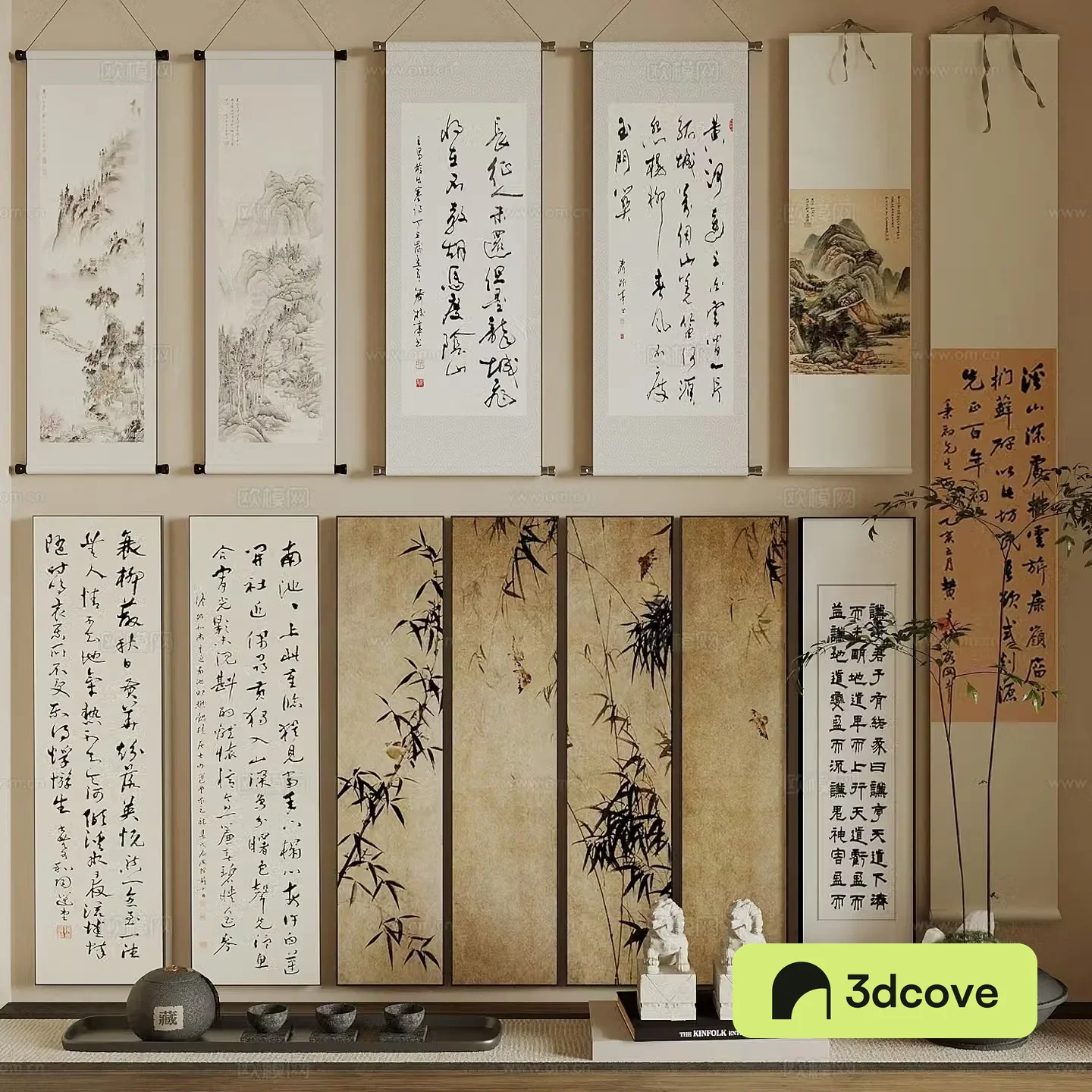New Chinese style decorative painting calligraphy hanging painting