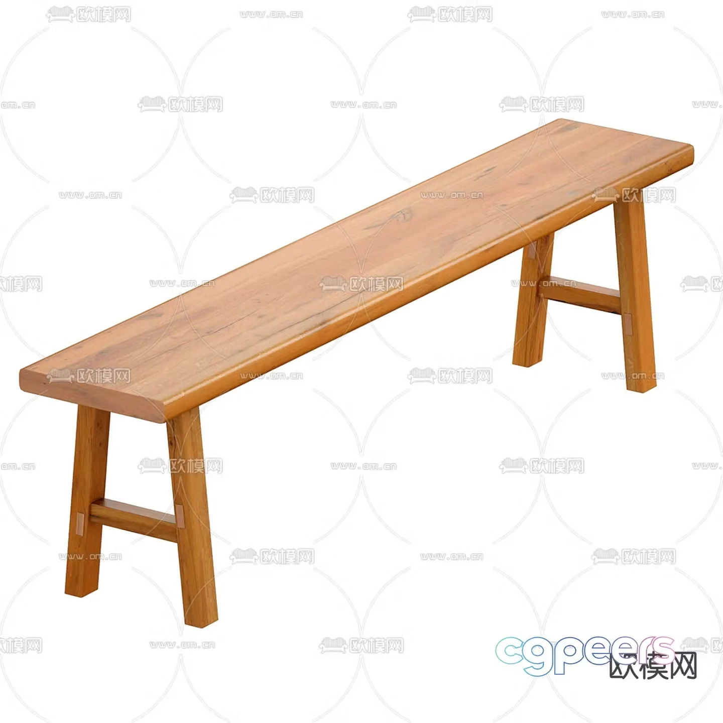 stool bench solid wood bench 3d model