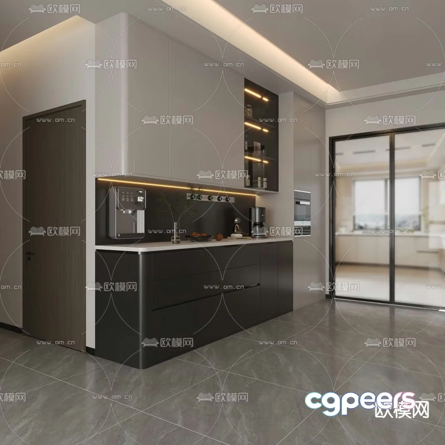 Modern wine cabinet sideboard 3d model