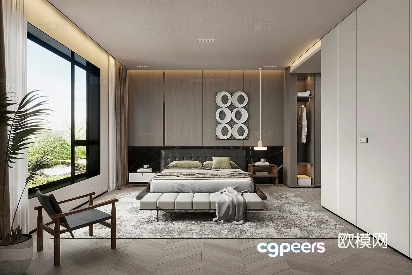 Modern bedroom master bedroom 3d model