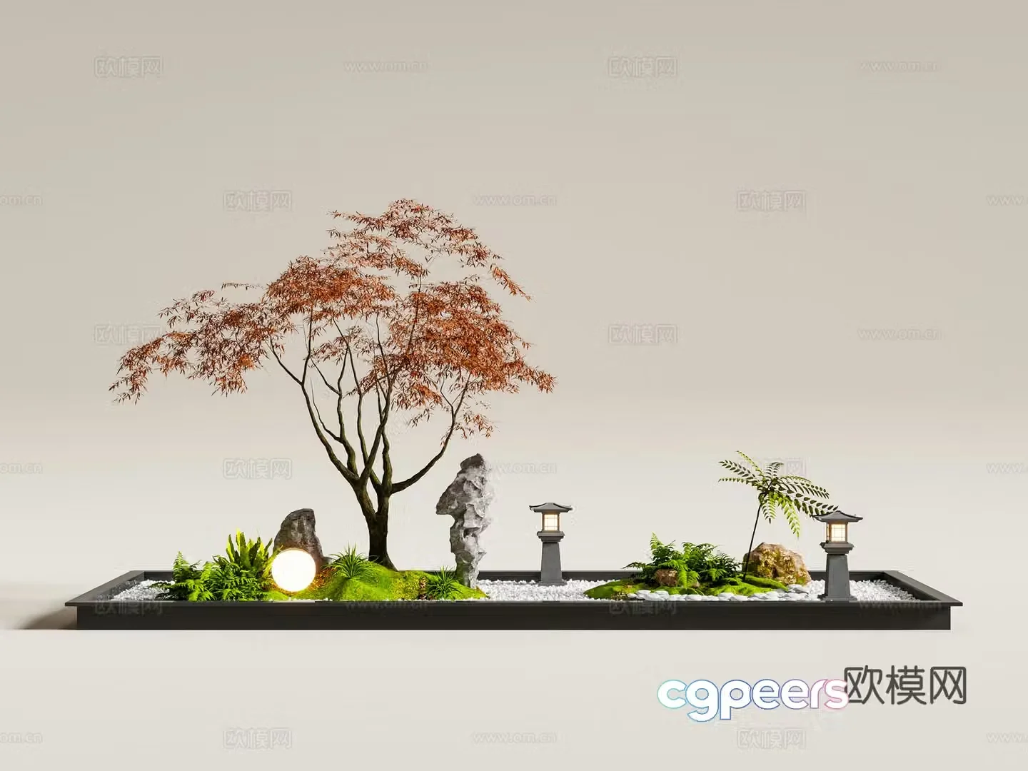 New Chinese landscape sketch Plant landscaping Landscape 3D model