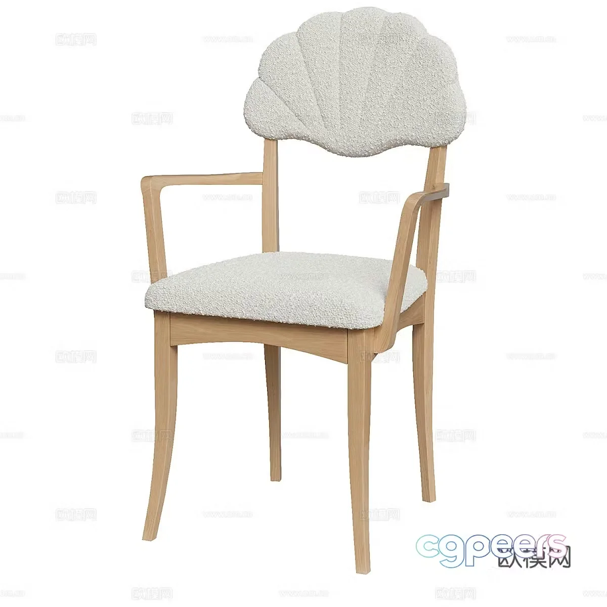 Modern single chair dining chair 3d model