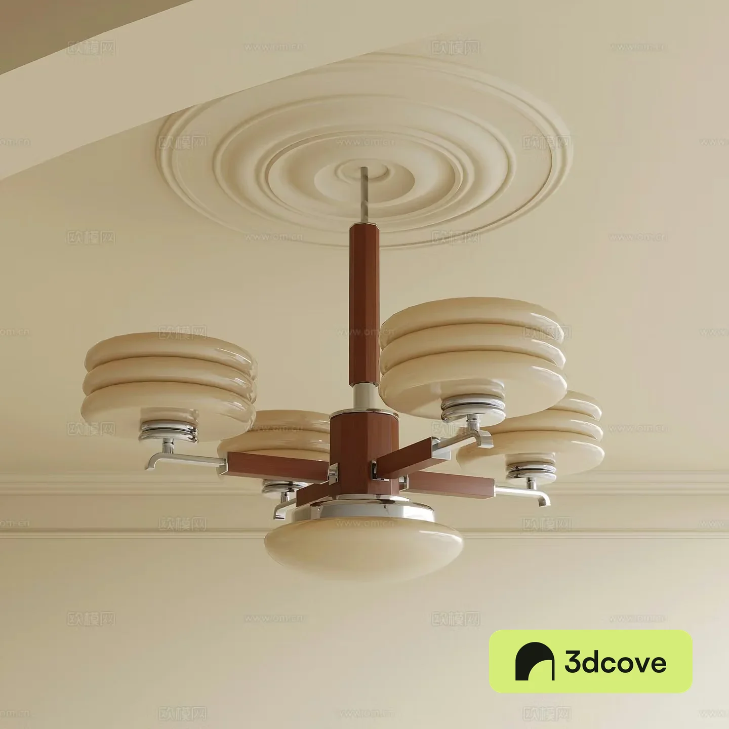 Middle-aged chandelier Multi-head chandelier 3d model