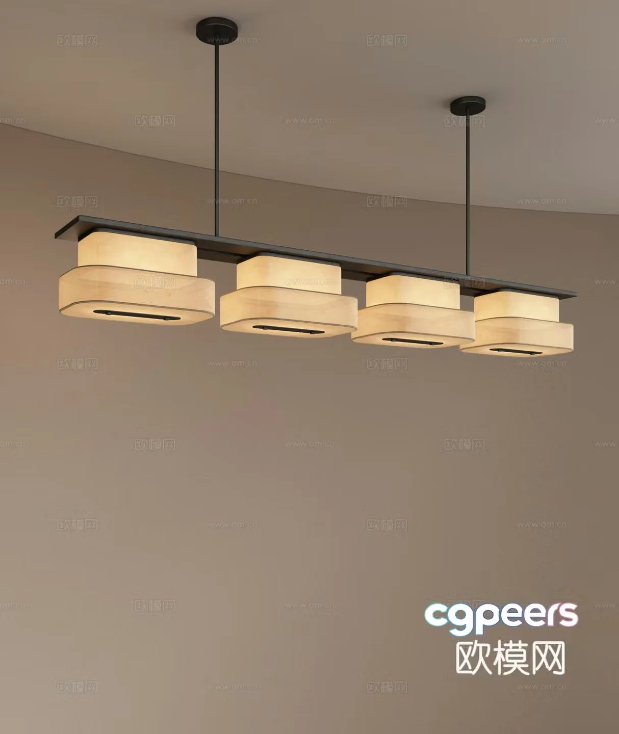 Modern bar chandeliers translucent stone chandeliers multi-head chandeliers restaurant chandeliers long chandeliers 3D model