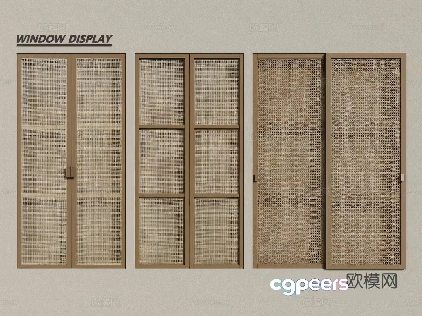 wabi-sabi windows wooden windows casement windows 3d model