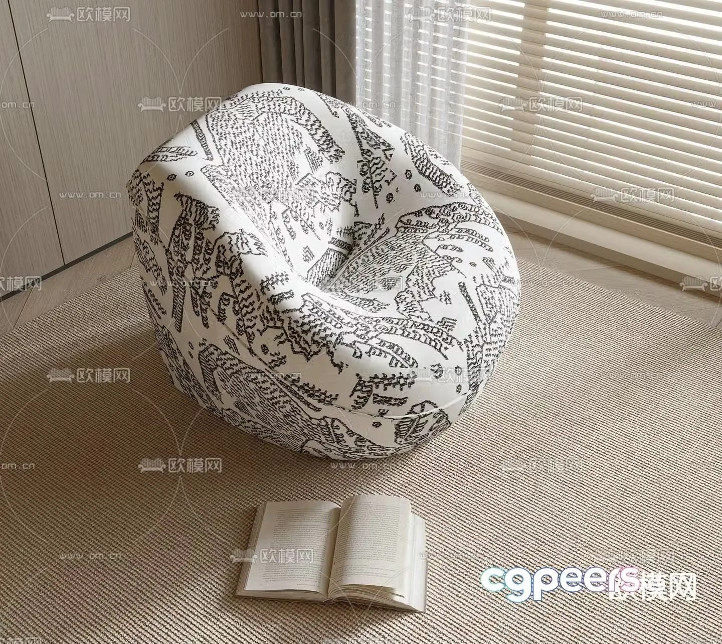 French sofa single sofa 3d model
