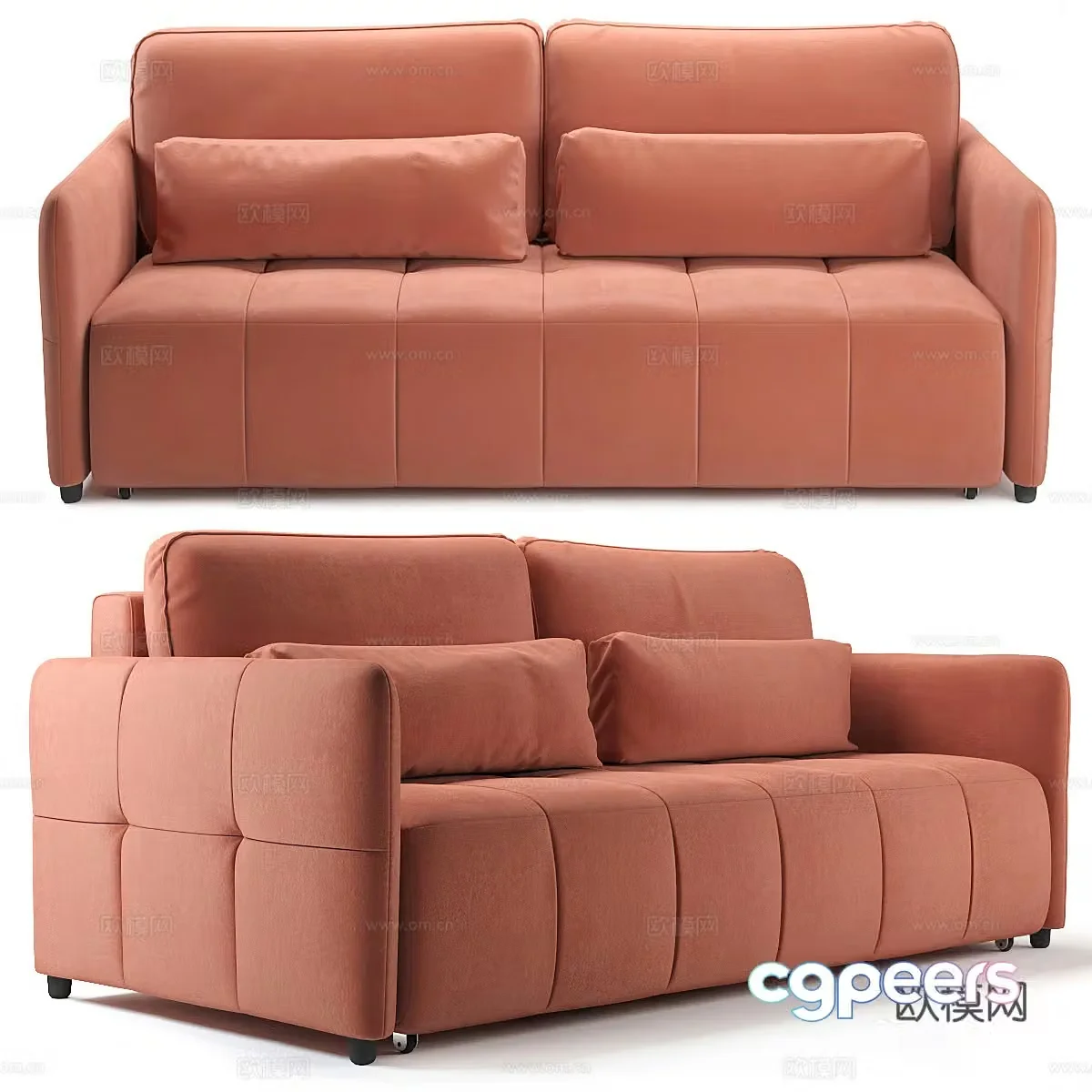 3d model of double sofa