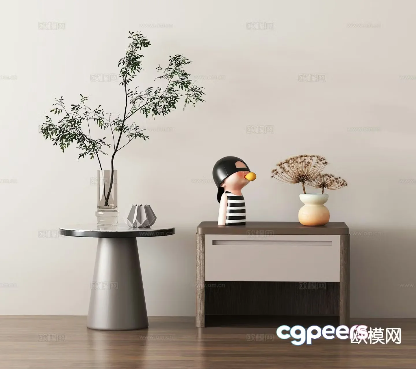 Modern bedside table 3d model