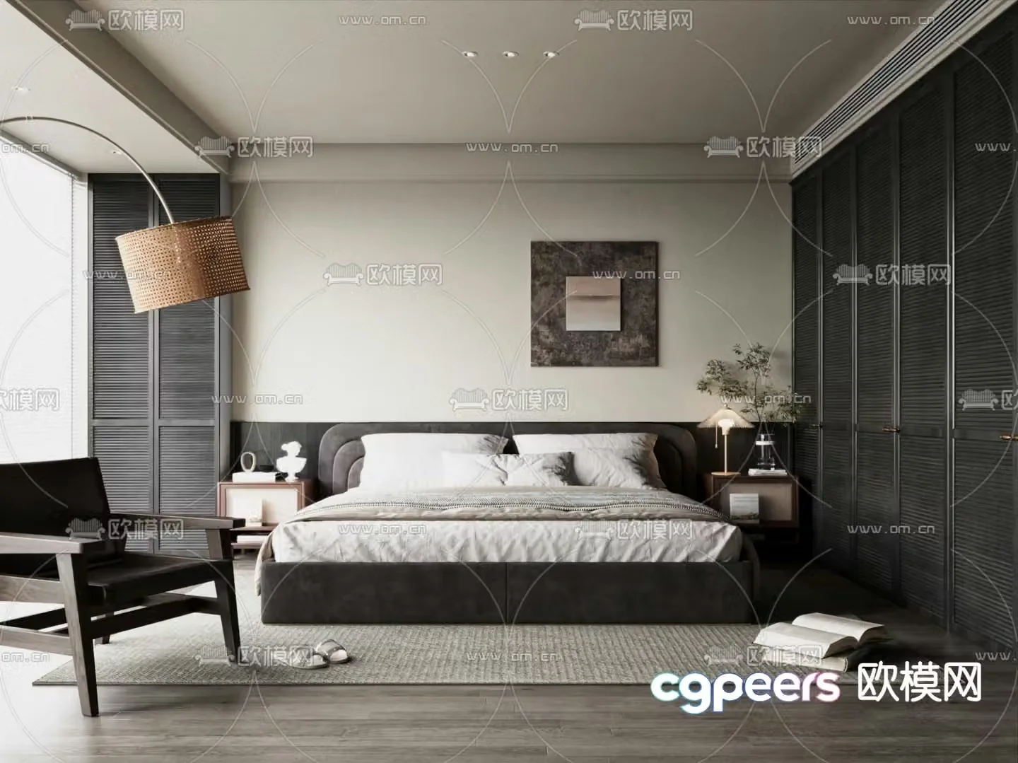 Middle style bedroom master bedroom master room 3d model