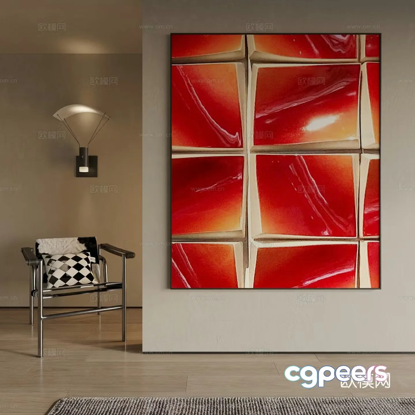 Modern decorative painting 3d model
