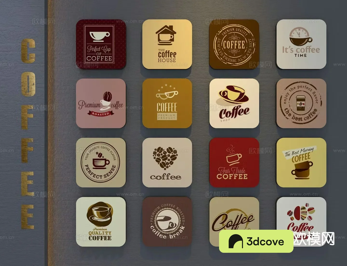 Coffee culture wall signage house number