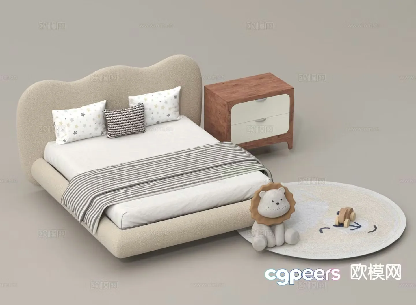 Modern children’s bed 3d model