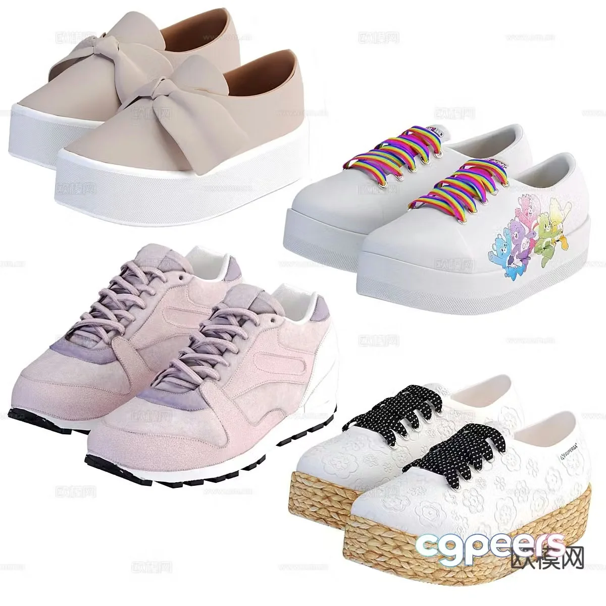 women’s shoes canvas shoes sneakers 3d model