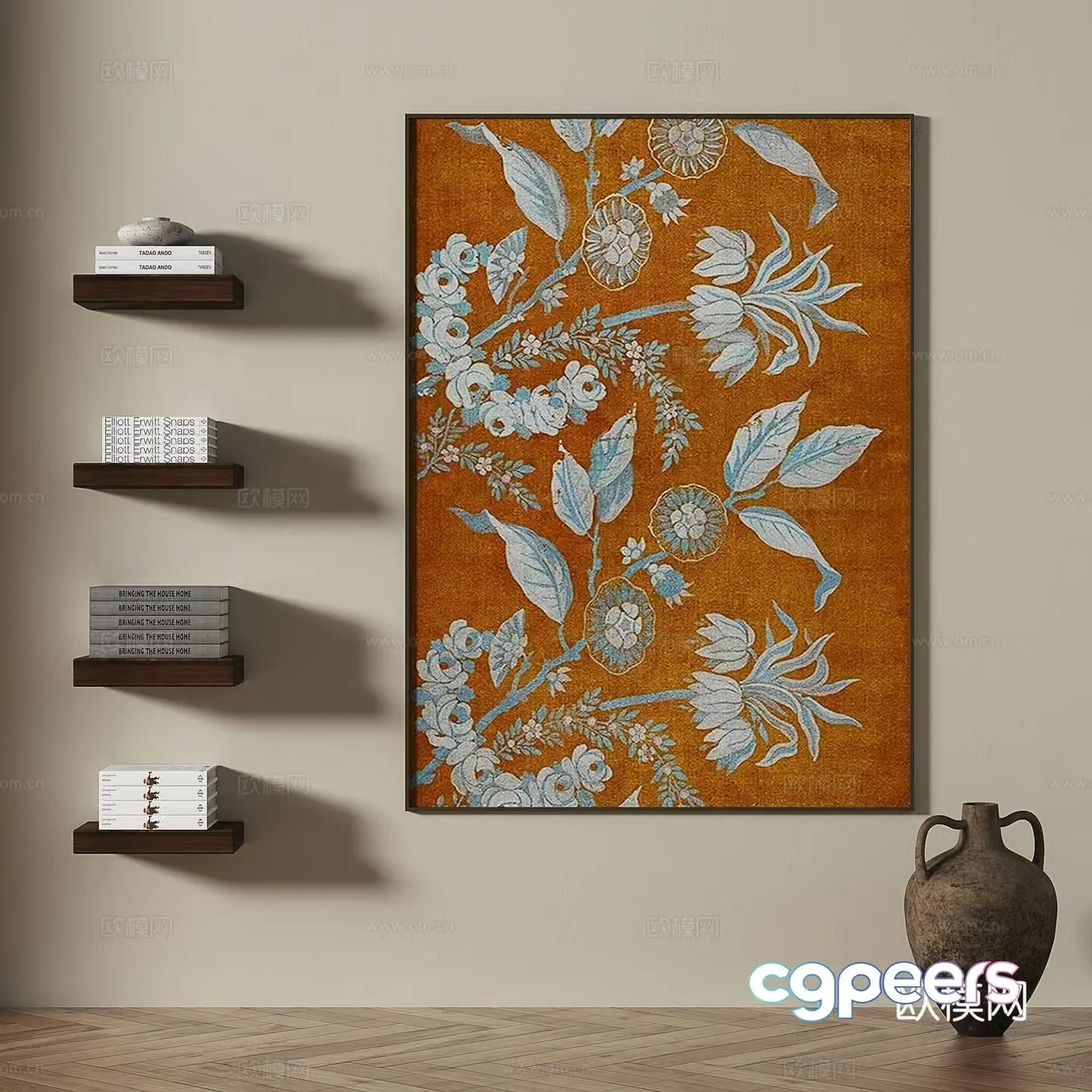 Medieval style decorative painting art painting hanging painting 3D model