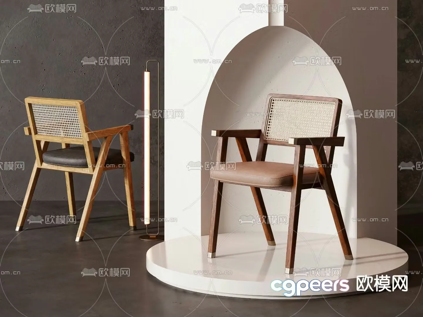 Wabi-sabi chair dining chair 3d model