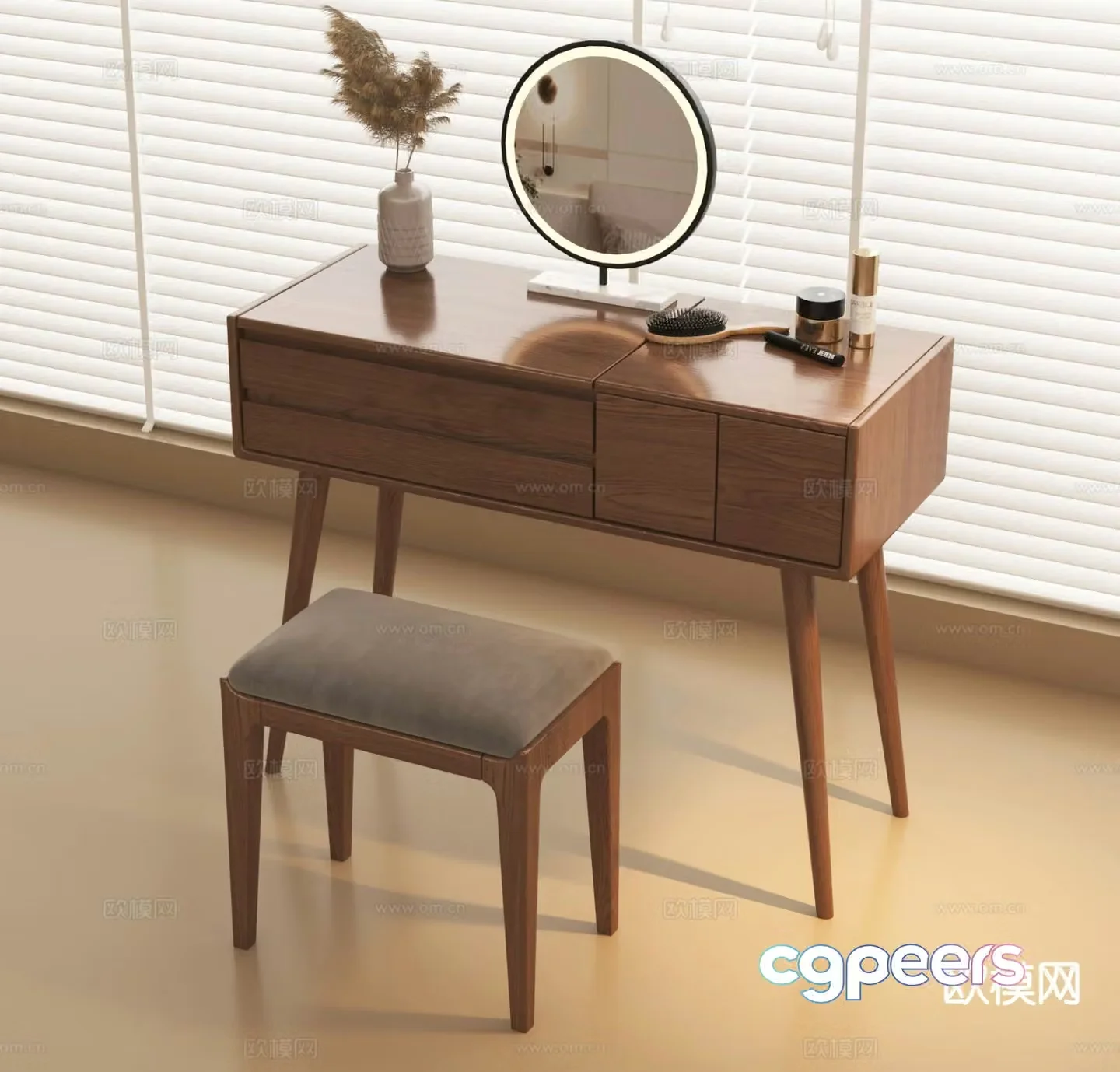 Nordic dressing table dressing table 3d model