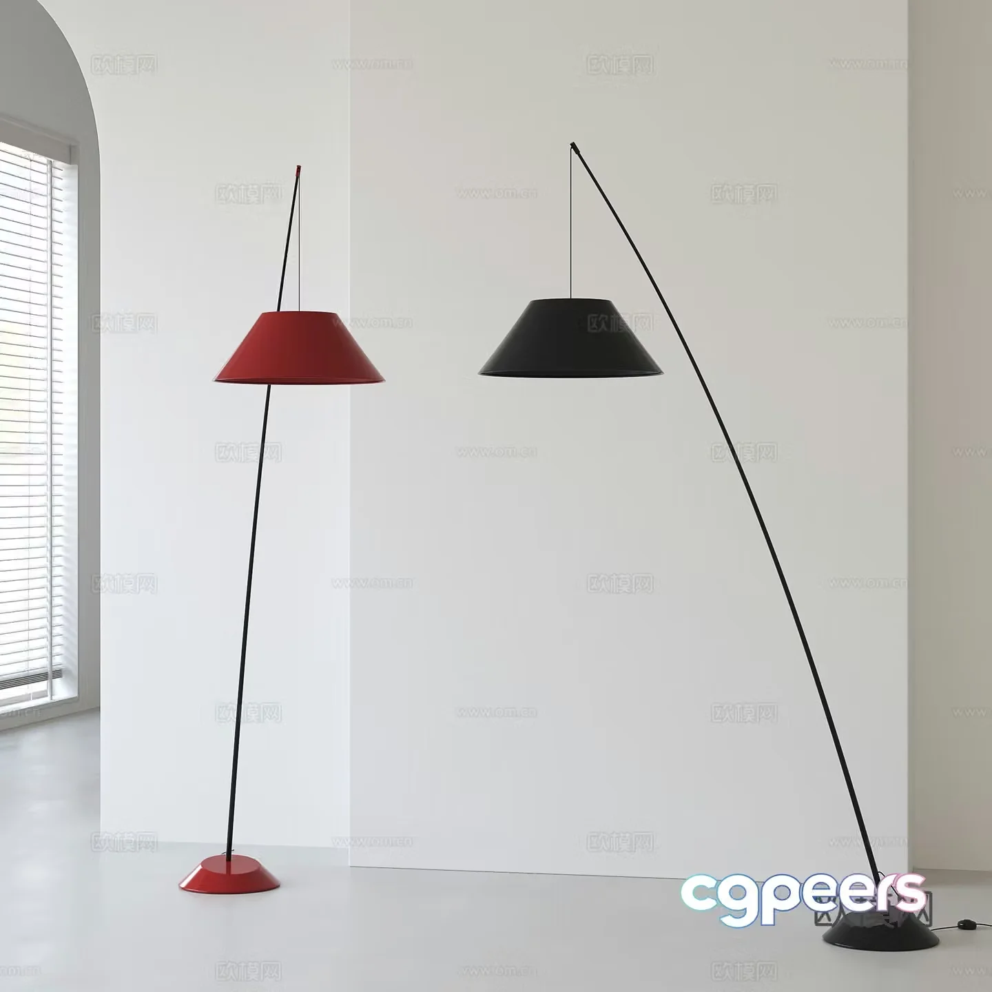 Italian minimalist floor lamp 3D model
