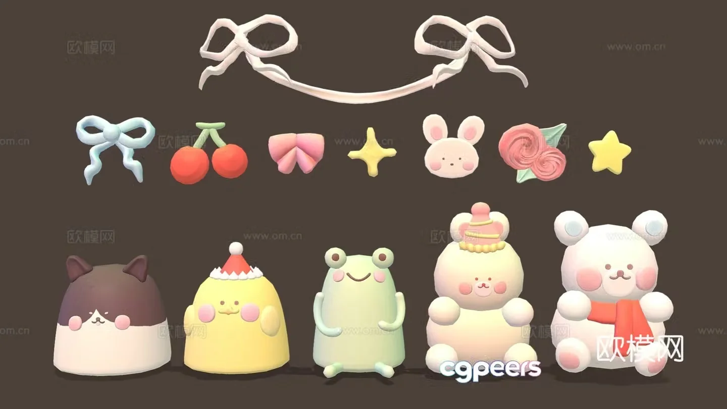 Modern sculpture ornaments Cute animal ornaments Q version animal ornaments Cute decorative ornaments 3d model