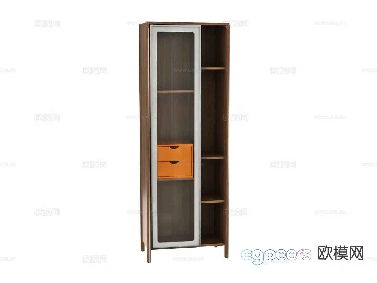 Modern bookcase hall cabinet decorative cabinet 3D model