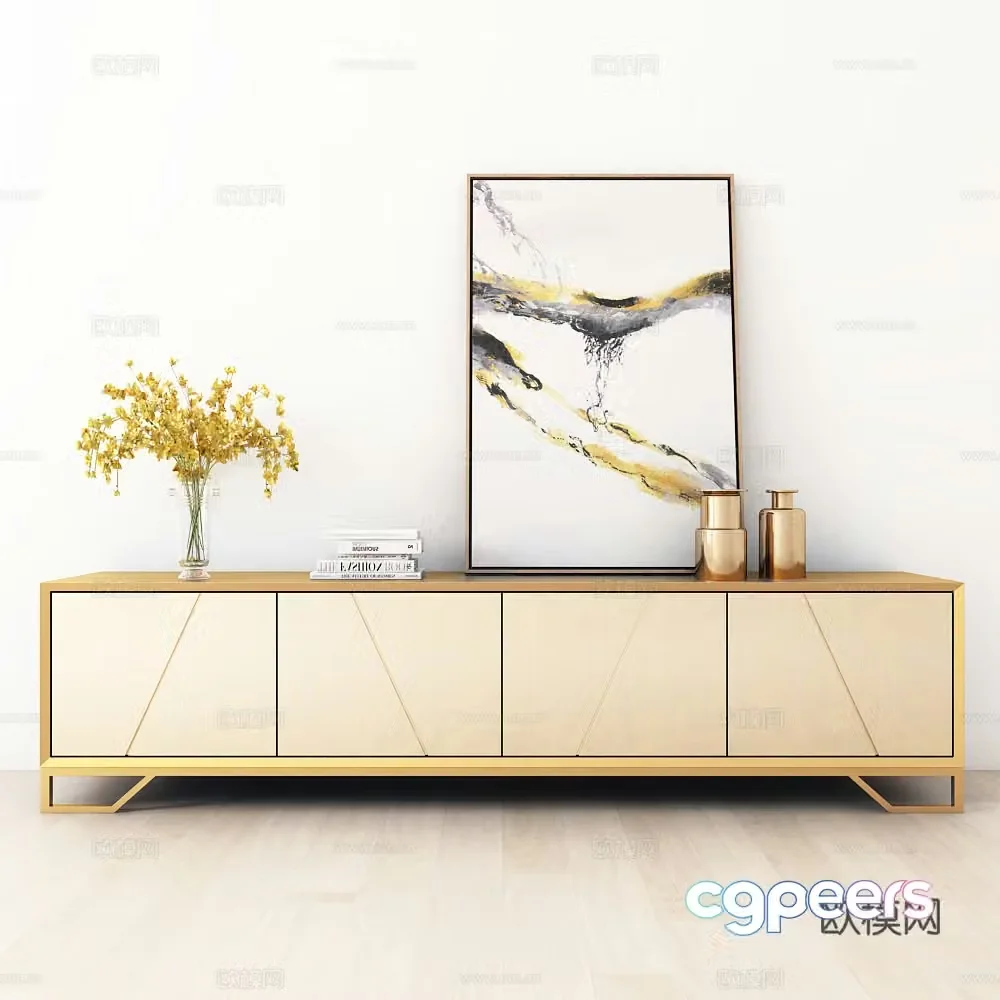 New Chinese TV cabinet jewelry 3D model