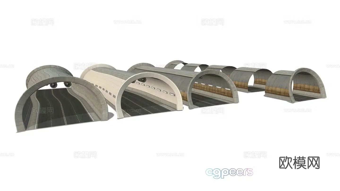 3D model of highway tunnel