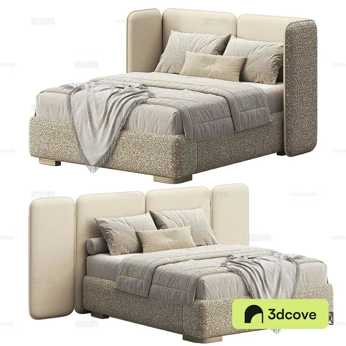 Cream style double bed