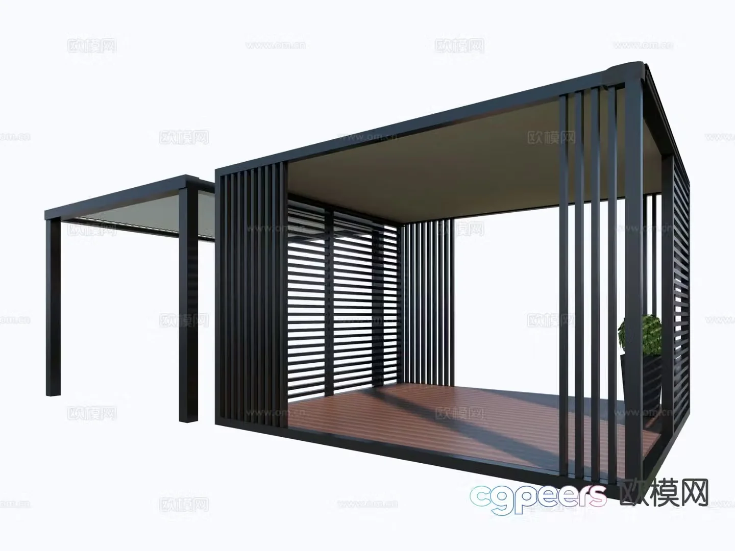 Modern garden trellis metal pavilion trellis 3d model